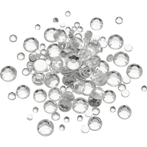 4000pcs Imitation Taiwan Acrylic Rhinestone Cabochons Faceted Half Round Clear Cabochons Flat Back for DIY Jewelry Making