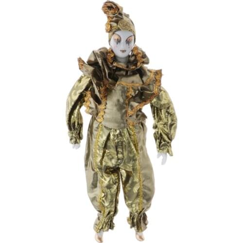 42cm Porcelain Clown Dolls for Home Desk Decoration Display Collections