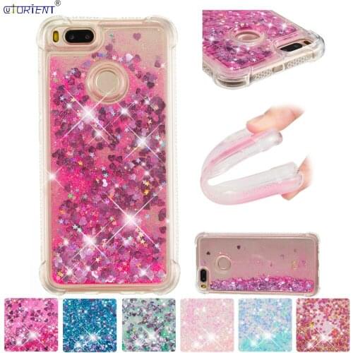 Glitter Case for Xiaomi Mi A1 Cute Bling Dynamic Liquid Quicksand Bumper Cover Xiomi Xaomi Mi A 1 MiA1 Soft Silicone Phone Cases