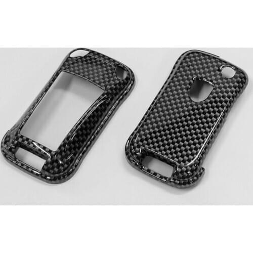 Gloss Carbon Fiber Pattern Hard Plastic Keyless Remote Key Protection Cover For Porsche Cayenne 1st Gen. (2003-2010)