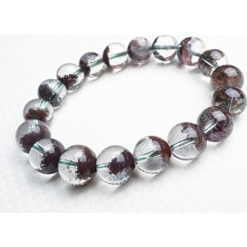 New Arrival Genuine Natural Red Phantom Quartz Bracelets For Women Crystal Transparent Round Bead Stretch Charm Bracelet