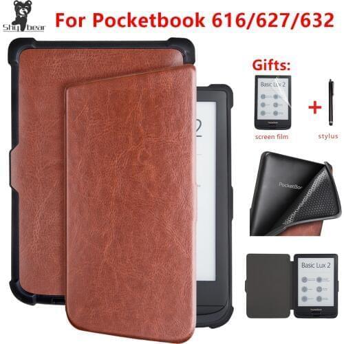 PU Leather Case For Pocketbook 616 627 632 Smart Cover for Pocketboo Basic Lux2 book/touch/lux4 touch hd 3 6" Cover Case