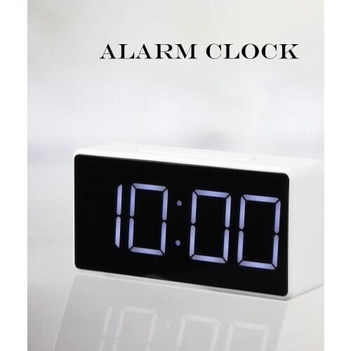LED Digital Alarm Clock with USB Port Snooze Mute Desktop Table Clock Wake Up Light Electronic Large Time Temperature Display