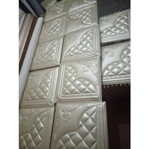 Korean Style PU leather tile Interior Decor 3d wall panels art TV Room sofa backgroumd wall decor Wall sticker pack of 10 tiles