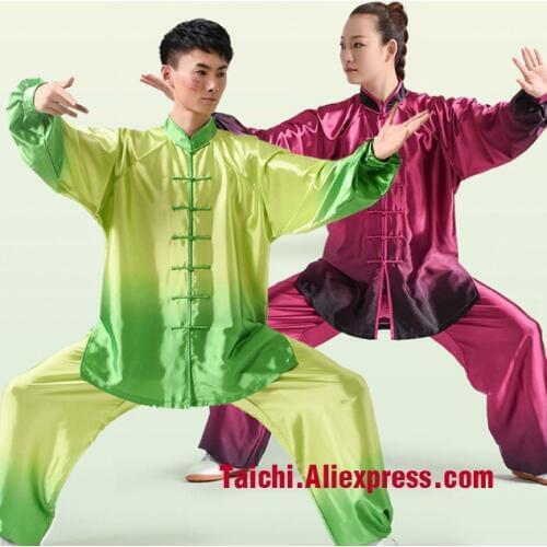 Gradual Change Color Performance Male & Female Tai Chi Uniform Wushu, Kung Fu,martial Art Suit