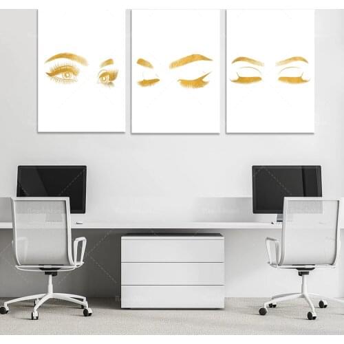 Eyebrow Printing Beauty Salon Decoration Printing Set Makeup Artist-Eyelash Printing-Salon Logo-Hairdresser-Glam Wall Art Poster