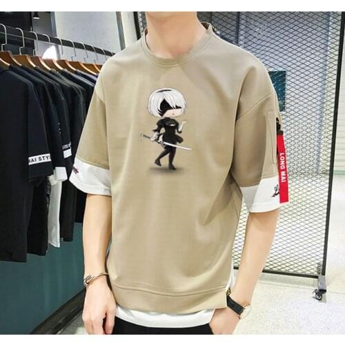 Game Anime NieR:Automata T-shirt Unisex Manga Streetwear T-shirt Casual Short Sleeve Teenagers Custom Printed Tee Shirt