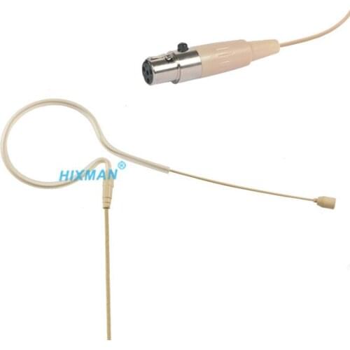 HIXMAN Beige EM1-MI Single Ear OmniDirectional Earset Headset Microphone For Mipro Peavey Beyerdynamic Wireless Transmitter TA4F