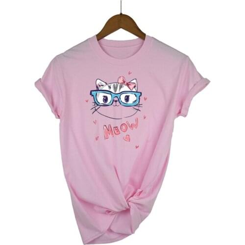 Kawaii Cat Funny Cartoon Graphic T-shirt Women Harajuku Cute Anime Tshirt Kroean Style Fashion T Shirt Ullzang Top Tees Female