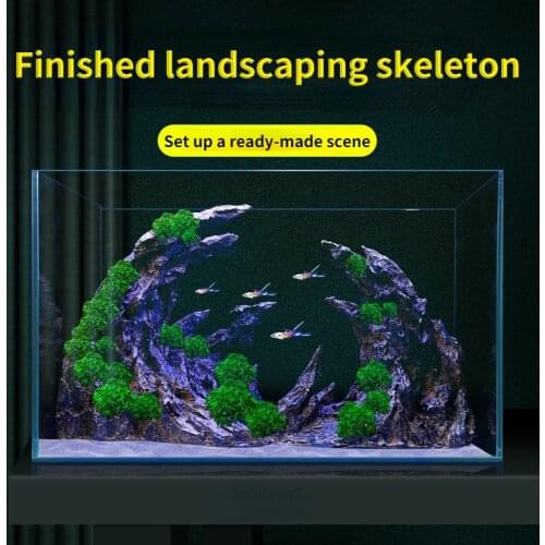 Build block skeleton landscaping Rockery simulation dragon stone wood background for Aquarium decoration fish tank accessories