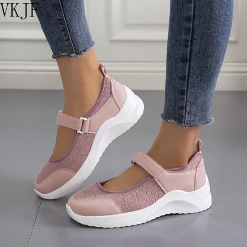 New Fashion Sneakers Women 2021 Summer Comfortable Hook&Loop Ladies Casual Shoes Home Outdoor Running Walking Sport Flats