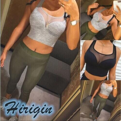 Summer Sportswear Vest Casual Womens Summer Sportswear Bra Vest Gym Fitness Sportsweat Short Top Size S-XL