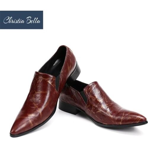 Christia Bella Brand Fashion Mens Brand Designer Dress Shoes Summer Style Mens Flats Plus Size 38-47 Wedding and Party Oxfords