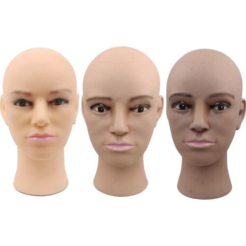 Cosmetology Male Bald Mannequin Head for Sunglasses Hat Mask Wigs Display Professional Makeup Head Model Wigs Hats Display