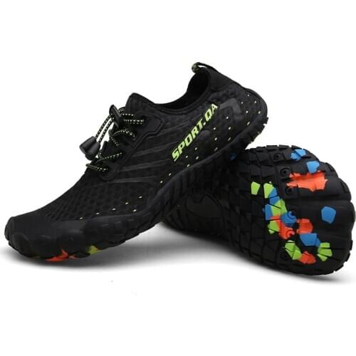 Lace Five Fingers Men Aqua Shoes Mens Rubber Boots Water Diving Boating Beach Wading Barefoot Swimming Fishing Zero Drop Shoes