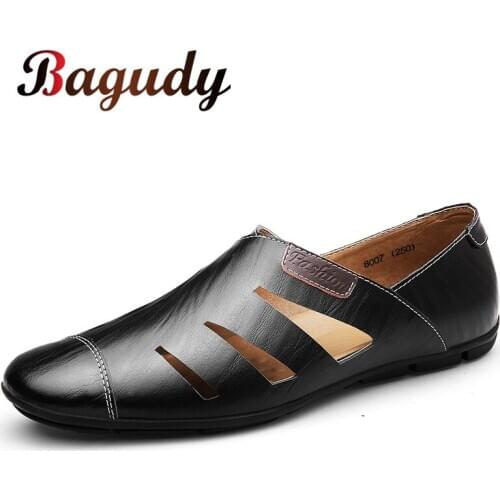 2019 New Men Leather Casual Shoes Breathable Comfortable Man Shoes Fashion Moccasins High Quality Men Flats Shoes Big Size 37-47