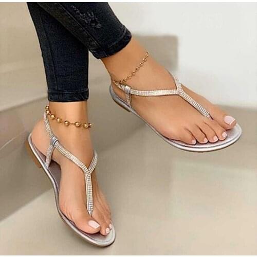 2021 New Fashion Ladies Shoes Summer Womens Sandals Rhinestone Bottom Female Clip Toe Shoes Women Sandals
