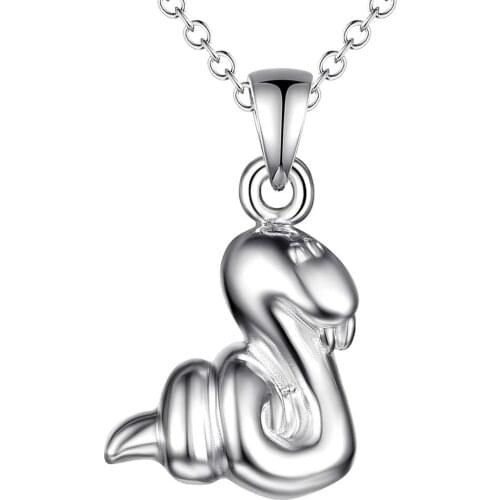 Wholesale Charm Silver Color Pendants For Women Fashion Jewelry Necklace Lady Fashion Jewelry Pendant Small Snake AN029/aqzajiga