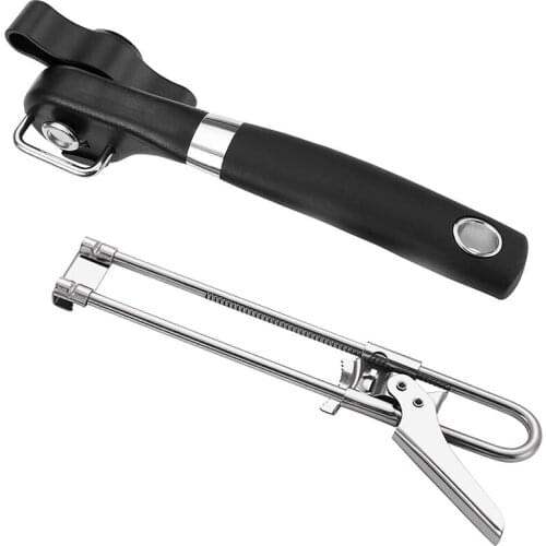 Cut Can Opener Handheld Smooth Edge Manual and Master Opener Adjustable Jar Bottle Opener Manual Kitchen Accessories