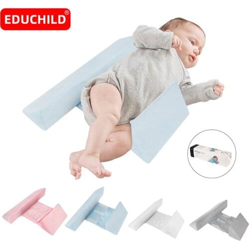 Educhild Newborn Shaping Styling Pillow Side Sleeping Wedge Baby Pillow Anti-rollover Pillow Infant Triangle Positioning Pillow