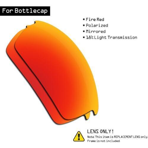 SmartVLT Polarized Sunglasses Replacement Lenses for Oakley Bottlecap - Fire Red