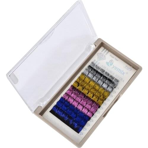 Colorful false eyelashes Gold silver blue and pink four colors eyelashes party false eyelashes Bright pink 4 colors