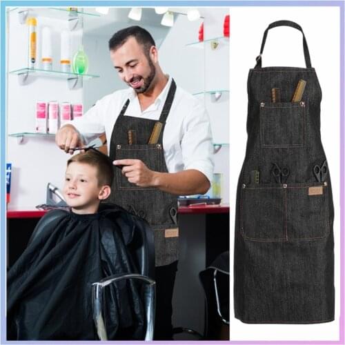 Adjustable Salon Hair Cutting Hairdresser Barber Denim Haircutting Apron Cloth For Woman Men Baking Restaurant Kitchen Cooking