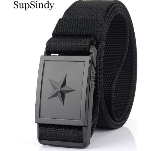 SupSindy Army Military Men Real nylon tactical belt Quick release magnetic buckle canvas belt jeans Waistband outdoor male strap