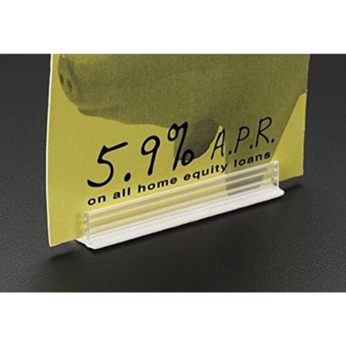 Self Adhesive PVC Sign Card Holder Grip Stick On Signage Holder For Flat Surfaces