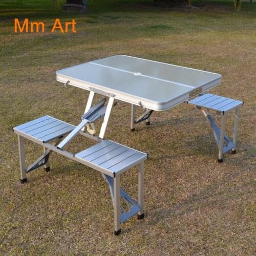 Outdoor Folding Table Chair Camping Aluminium Alloy Picnic Table Waterproof Durable Folding Table Desk For Beach table camping
