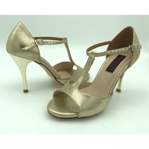 Argentina Tango Dance Shoes Party Shoes Wedding Shoes leather outsole T62103GL 9cm heel 7.5cm available shipping free