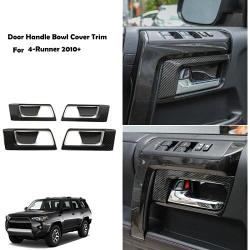 Carbon Fiber Inner Inside Door Handle Bowl Cover Trim for 2010-2020 Toyota 4Runner