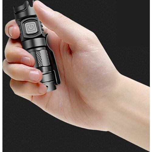 The Brightest Mini Led Flashlight USB Rechargeable Super Bright Torch High Quality Aluminum Waterproof Self Defense Lantern 10W