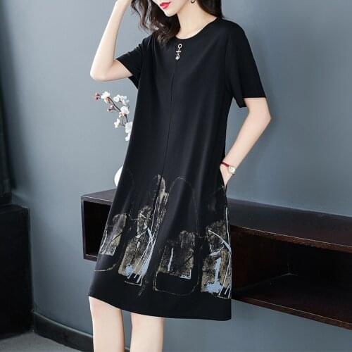 Ladies Dresses New Arrival 2020 Fashion Dress Loose Casual Dresses Summer Woman Plus Size Clothing For Women 4Xl 5Xl 6Xl AA5386