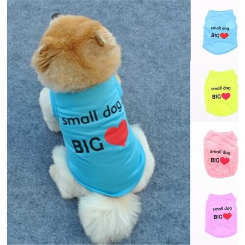 Pet Dogs Spring Summer Vest Coat For Small Medium Dogs Fashion Big Heart Dog Clothes For Dogs Costume Vest Apparel Chihuahua