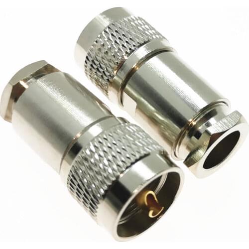 1PC UHF Male Plug RF Coax Connector Clamp RG8,RG213,LMR400 Straight Nickelplated NEW wholesale