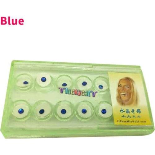 10pcs/Box Dental Colorful Crystal Tooth Fashion Jewelry Gem Decor with Box Teeth Decorations