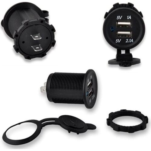 12V 24V Dual 3.1A USB Port Socket Car USB Charger Adapter with Dust Cover for Caravan Camper Van Boat Motorhome