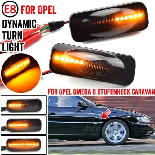 2pcs Dynamic LED Car Side Marker Lights Repeater Signal Lights For Opel Omega B Stufenheck Caravan 1994-2003