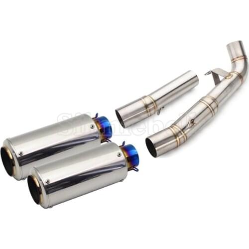 2PCS Z1000 Exhaust Motorcycle Escape Pipe Full System For Kawasaki Z1000 Exhaust 2007 2008 2009 AR SC Exhaust Muffler Scooter