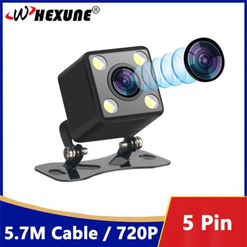 WHEXUNE HD Night Vision Car rear camera for Dual Lens Android DVR vehicle camera with 6 meters cable 0.1 Lux back cam waterproof