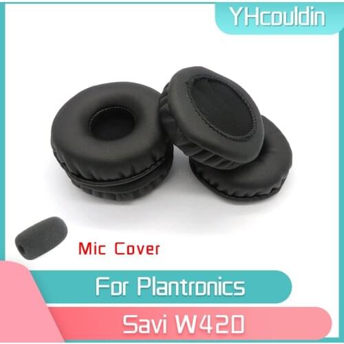 YHcouldin Earpads For Plantronics Savi W420 Headphone Accessaries Replacement Wrinkled Leather