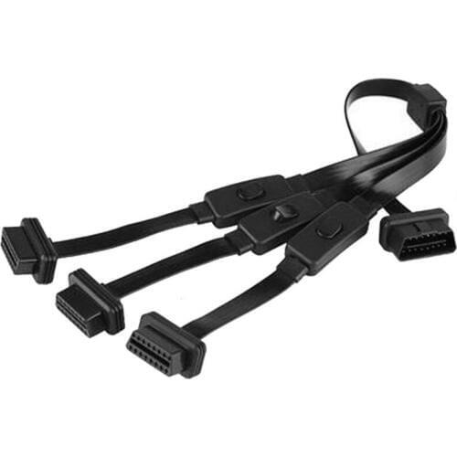 2019 Newest Elm327 Obd 16 Pin Obd2 Obd Obdii Automobile Extension Cable With Adapter Type Switch Connector