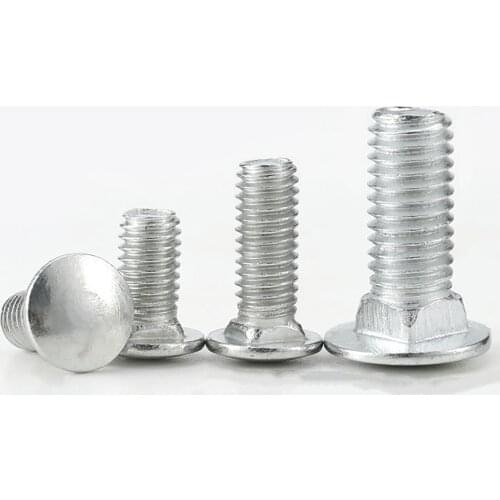 M6 M8 Carriage Bolts Carbon Steel White Zinc Plated GB12 Round Head Square Neck Screws Coach Bolts