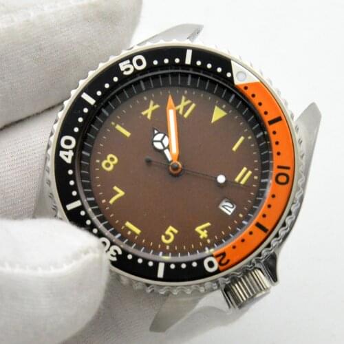 SK007 diving mechanical watch mens automatic mechanical watch NH35A movement Aseptic coffee dial