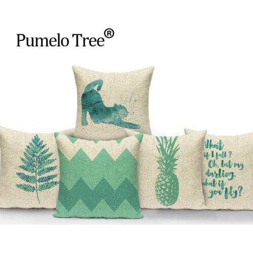 Geometric Pineapple Pillow Case Green Car Seat Cover 2018 New Cushion Cover Linen Decorative Cushion Covers Custom Throw Pillow