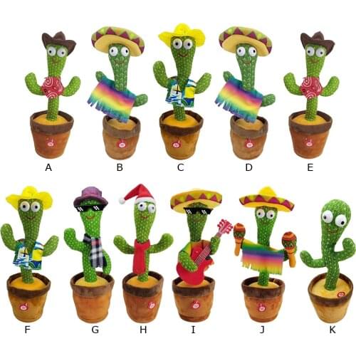 Cactus Electric Music Dancing Twisting Plush Doll Baby Kids Accompany Toys Funny Accompany Toys Interactive Toys for Baby Kids