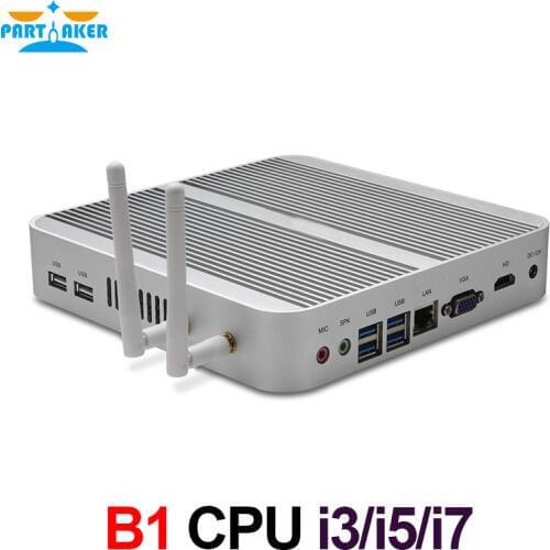 Core i3 4005U/5005U/i5 4200U/i5 5200U/i3 6157U/i3 7167U Fanless Mini Desktop Computer Mini PC with HD Port VGA 4*USB 3.0 Win 10