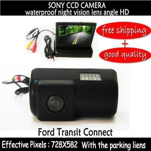 4.3 Inch Car RearView car mirror monitor Parking Monitor with Special Car sony ccd color Reverse Camera for FORD TRANSIT CONNECT