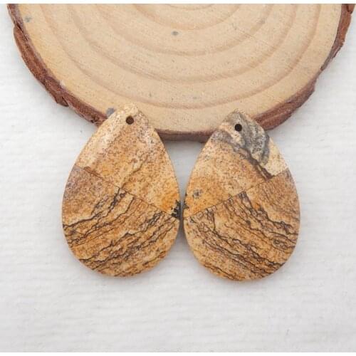 Picture Jasper fashion women earrings,30x21x4mm，7.6g